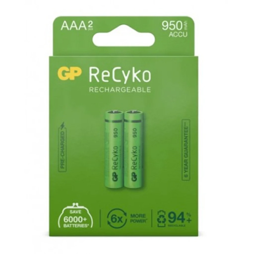 Pack 2 Pilhas Recarregáveis 950mAh AAA 1.2V GP ReCyko