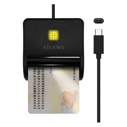 Aisens Leitor de cartão cidadão DNI, SD Micro SD, MMC - USB-C