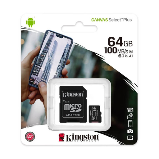 Kingston MicroSD Canvas Select Plus 64GB class10 UHS-I SDHC(100MB/s-85MB/s)
