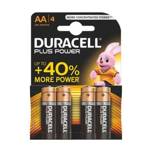 [4-MN1500] Duracell Plus 4 Pilhas Alcalinas 1,5V LR06 AA