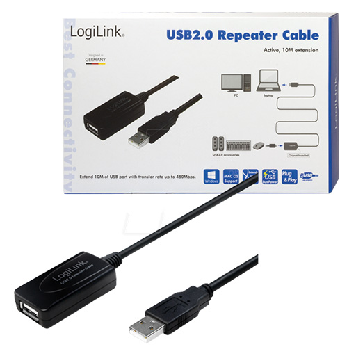 [UA0143] LOGILINK Reparidor ACT. USB2.0 Tipo A M/F 10